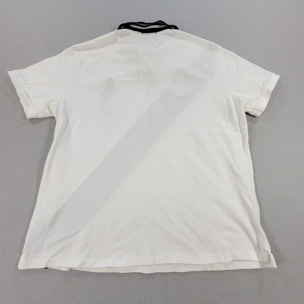 Polo Ralph Lauren Polo Shirt Big Pony Crest Sash Slim Fit White Navy Men's XL - Picture 8 of 11